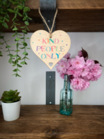 Kind People Only Wooden Heart